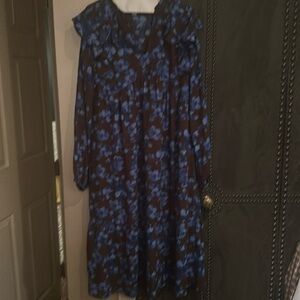 A New Day maxi dress. Chocolate brown and royal blue size medium